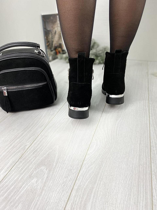 Черевики жіночі D and V чорні замша зима висота 14см (2201) Коломыя - изображение 4