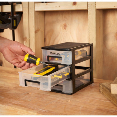 Ящик для инструментов Stanley вертикальный с 3-мя выдвижными отделениями, пластмассовый, 215x151x189 мм (STST40710-1) Винница - изображение 4