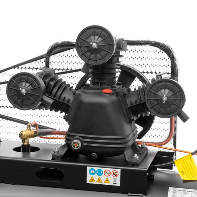 Компресор, 100 л, 4,0 кВт, 380 В, 10 атм, 600 л/хв, 3 циліндри, 80 дБ INTERTOOL PT-0036 Киев - изображение 6