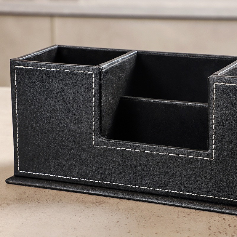 Органайзер для канцелярских пренадлежностей и аксессуаров,подставка настольная для канцелярии из искусственной кожи,черная Каменец-Подольский - изображение 6