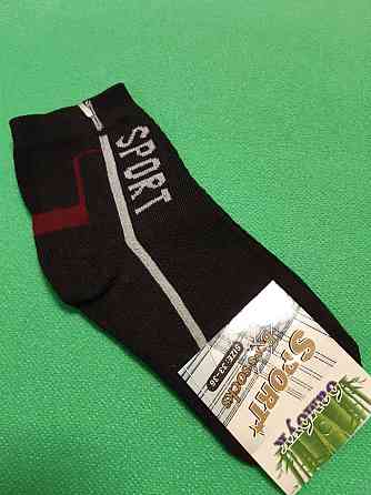 Носки для мальчика спортивные черные - 33-36 размер, по стельке 16-20см, 80% бамбук, 15% хлопок, 5% полиамид Киев