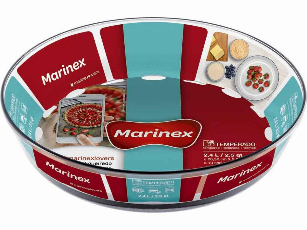 Форма д/запікання скл. кругле 2,4л 6495 ТМ MARINEX Київ - фото 1