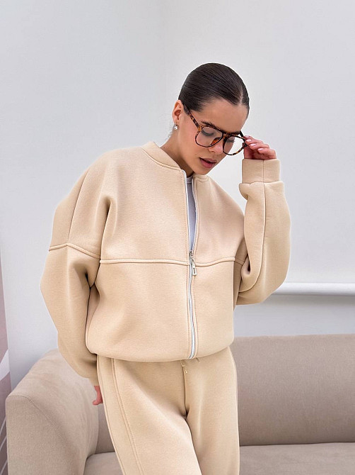 Жіночий костюм-двійка з широкими штанами Молочний 42/46 Харків - фото 3