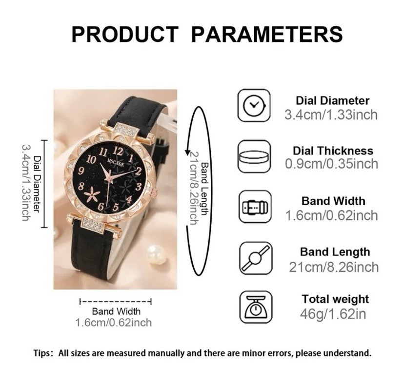 Подарочный набор для женщин: 1наручные часы 1ожерелье 4серьги-гвоздики 2кольца и 2заколки без коробки золотой Киев - изображение 5