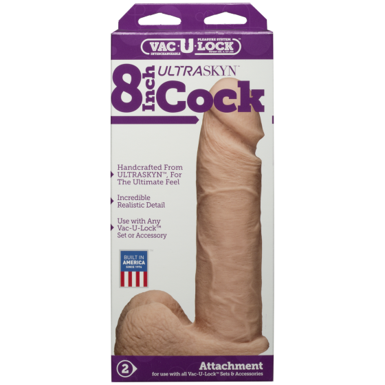 Фалоімітатор Doc Johnson Vac-U-Lock - 8 Inch ULTRASKYN Cock White (м'яте паковання!!!) Sex Aura Київ