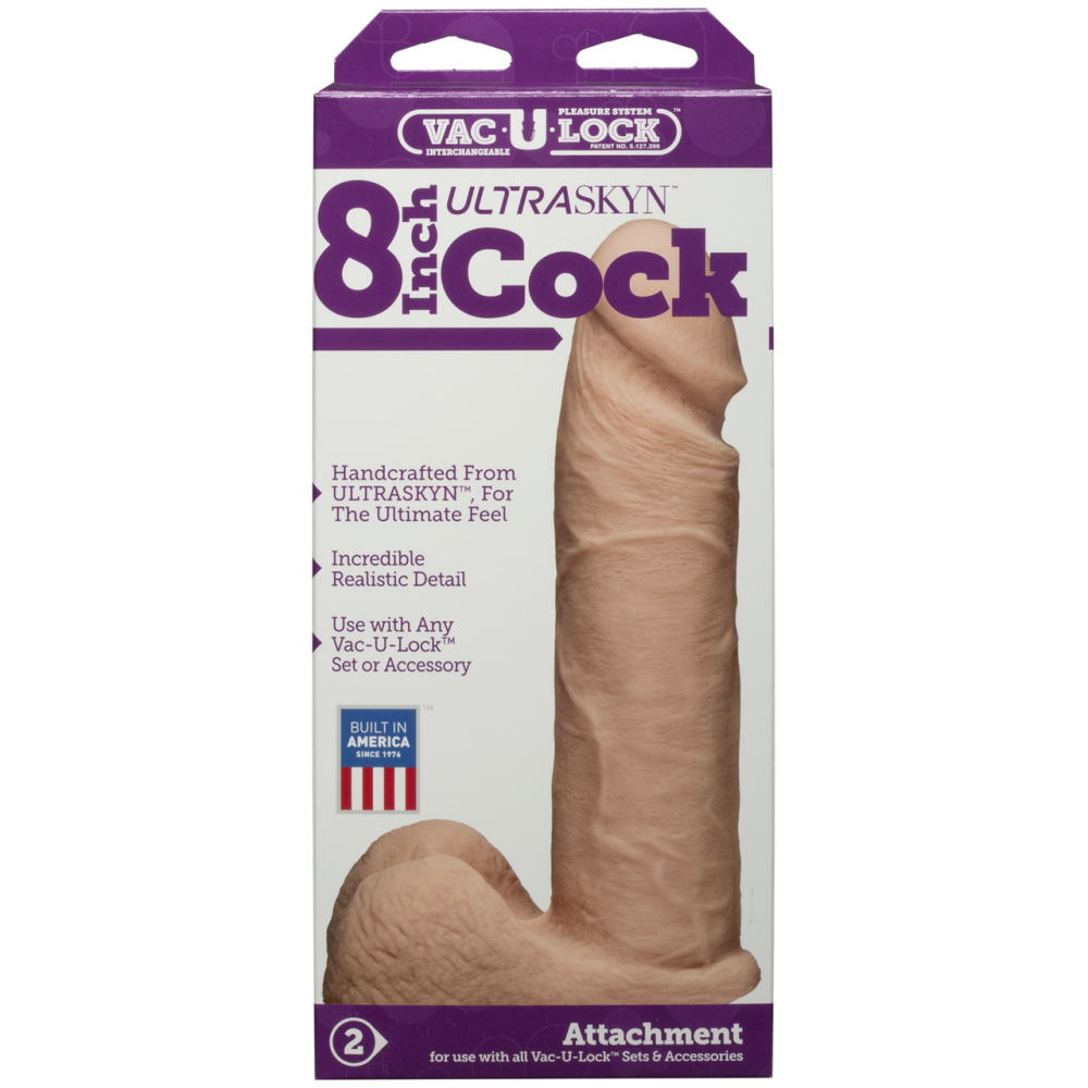 Фалоімітатор Doc Johnson Vac-U-Lock - 8 Inch ULTRASKYN Cock White (м'яте паковання!!!) Sex Aura Київ - фото 6