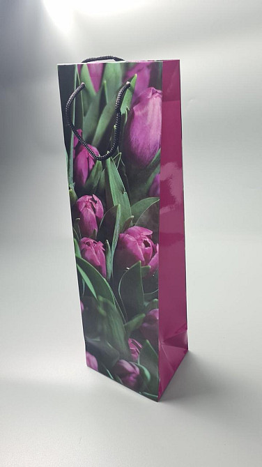 Пакет паперовий подарунковий під пляшку 12/9/36 (артBUT-29) (12 шт.) Харків - фото 3