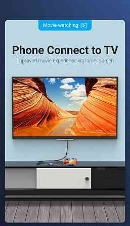 Перехідник USB 3.1 Type-C --> VGA (F), 1080p 60Hz, кабель 0.15м, Vention сірий Вінниця