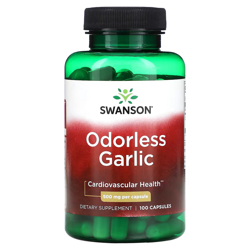 Екстракт часнику Swanson Odorless Garlic 500 мг 100 капсул Луцьк - фото 1