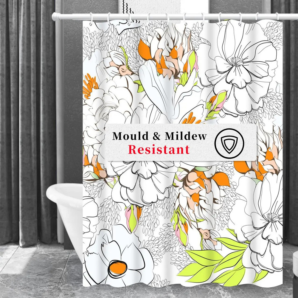 Шторка для ванны и душа и из полиэстера водонепроницаемая Bathlux 180x180 см с кольцами для ванной комнаты Каменец-Подольский - изображение 3