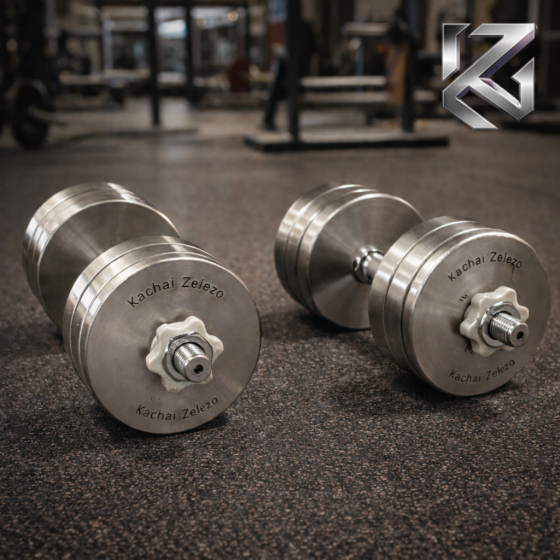 Гантелі набірні 2 по 24 кг металеві без покриття Kachai Zelezo Iron Pro Київ