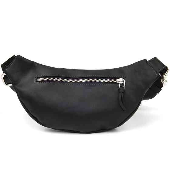 Бананка поясная унисекс винтажная Grande Pelle 11144 Черная Киев