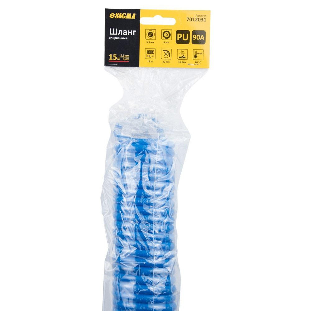Шланг спіральний поліуретановий (PU) 15 м 5.5 х 8 мм SIGMA (7012031) Київ - фото 4