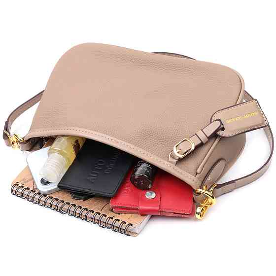 Жіноча сумка з двома ручками з натуральної шкіри Vintage 22632 Бежева Київ