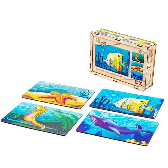 Детский деревянный пазл Морские жители 4 в 1 Puz-57896, 80 элементов Винница