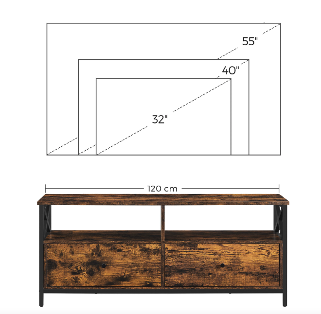 Тумба під телевізор Leobert Kamila в стилі Loft з 2 шухлядами Київ - фото 9