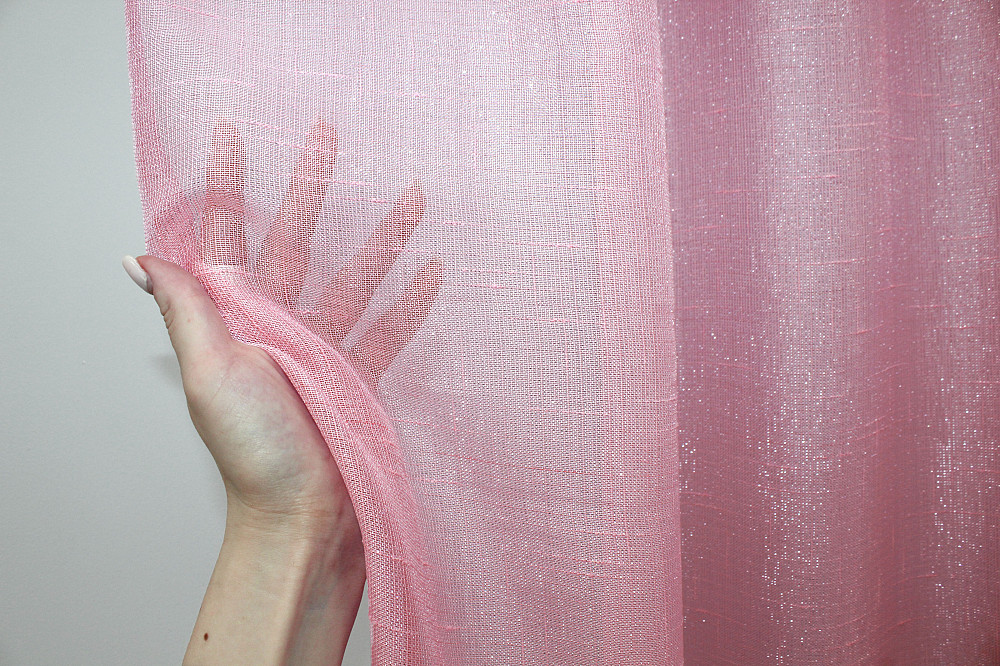 Тюль VR-Textil 1302т Батист с люрексовой нитью Розовый 300х250 см (42-0832) Киев - изображение 5