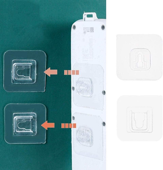 Прозорі самоклеючі крючки для стіни 5 шт 6x6 см Київ - фото 9