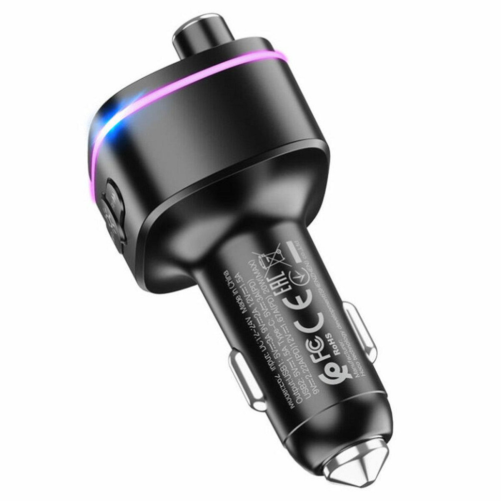 Автомобильное зарядное устройство с FM-модулятором HOCO E62 Fast PD20W+QC3.0 car bluetooth,FM transmitter, Одесса - изображение 5