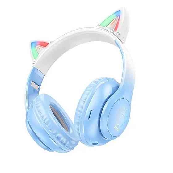 Навушники HOCO W42 Cat ears BT headphones Crystal Blue Київ