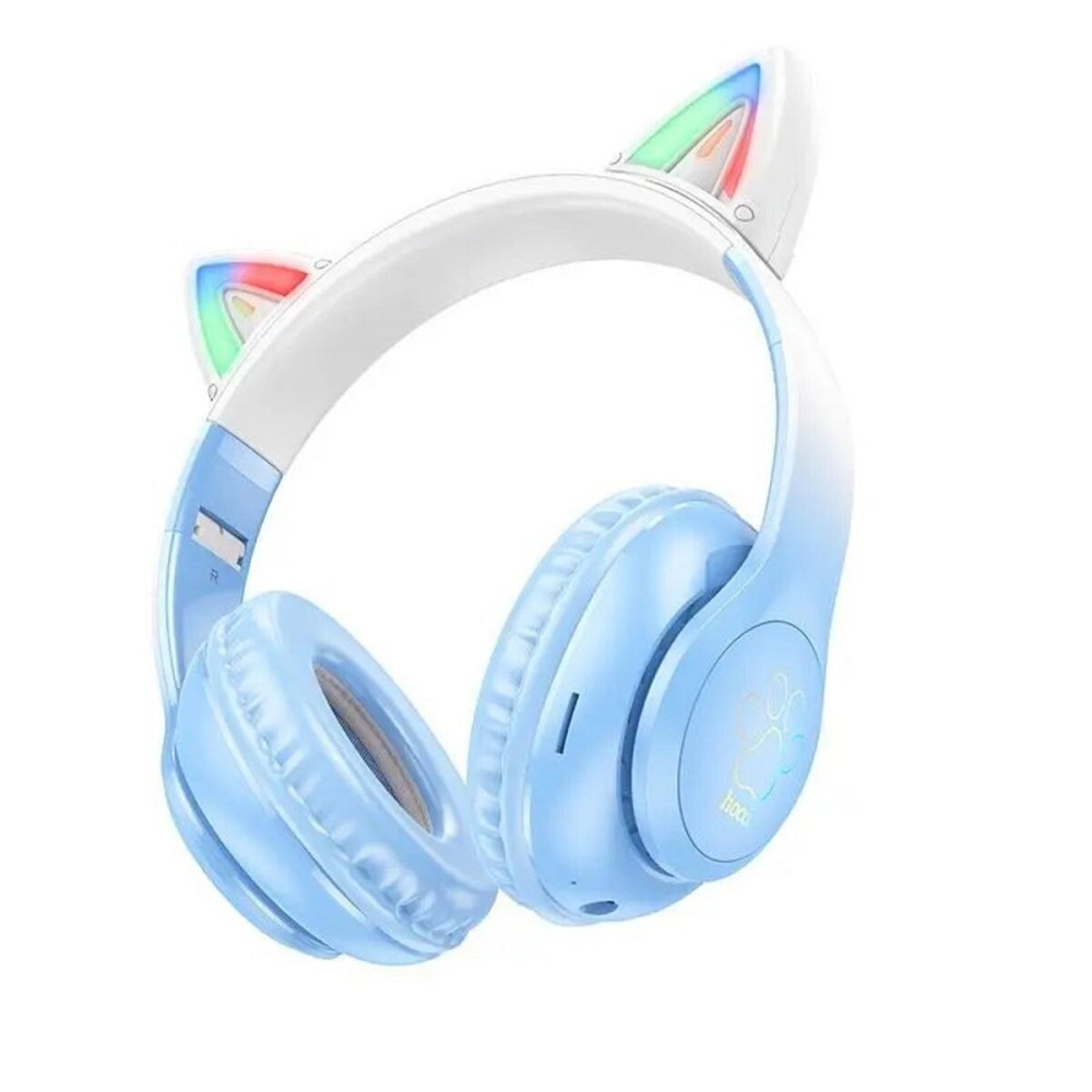 Навушники HOCO W42 Cat ears BT headphones Crystal Blue Київ - фото 1