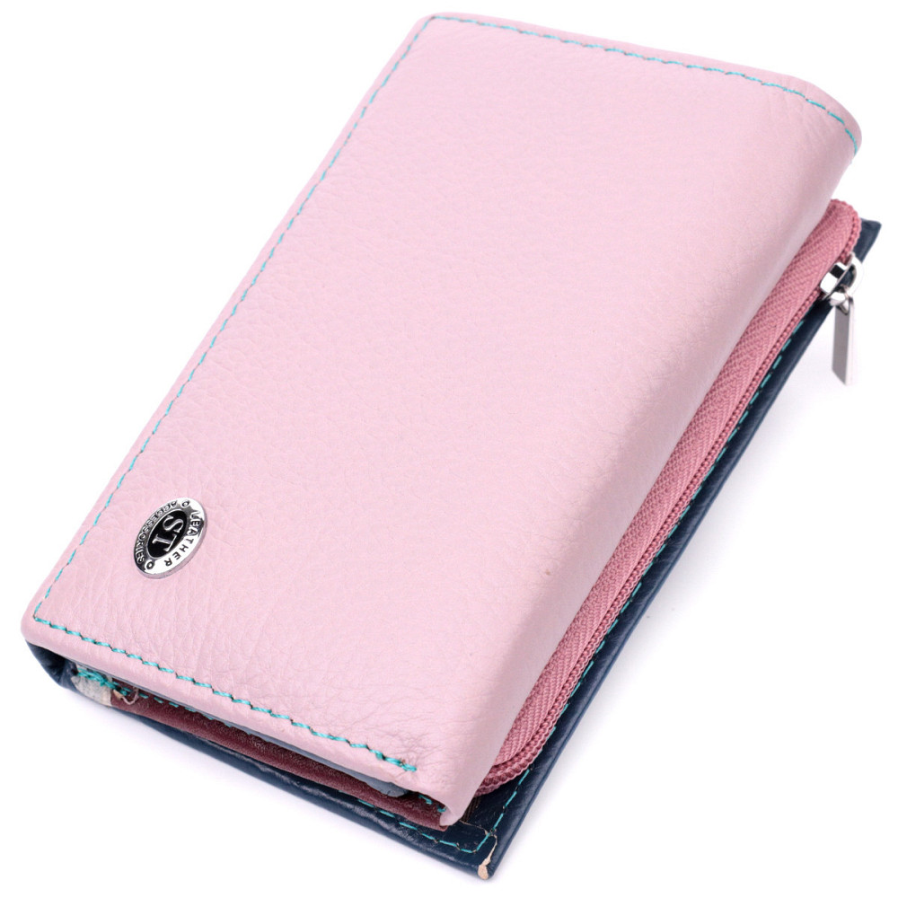 Елегантний жіночий гаманець із якісної натуральної шкіри Різнокольоровий (ST Leather) Київ - фото 5