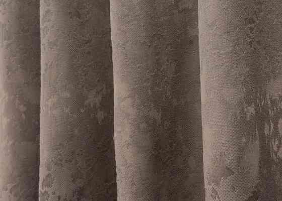 Комплект коротких штор VR-Textil Льон мармур Pavliani VO № 1718ш какао 130х170 см 2 шт (35-0344) Київ