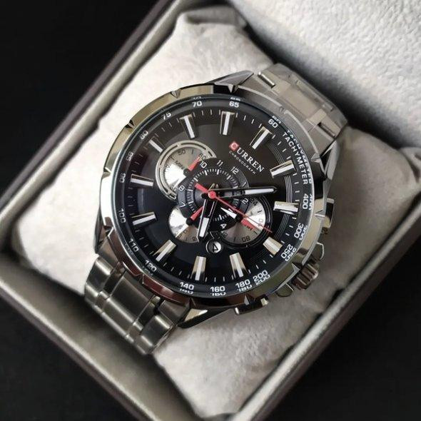 Водостійкий кварцовий годинник Curren Rodos silver Вінниця - фото 8