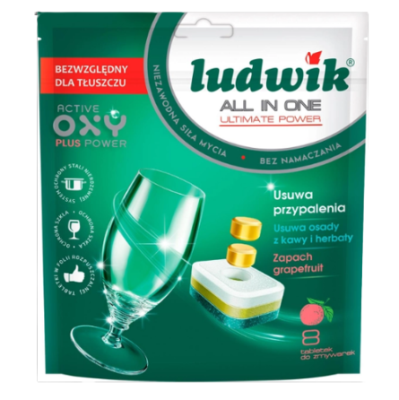 Таблетки для миття посуду Грейпфрут (дой-пак) 8шт Ludwik Житомир