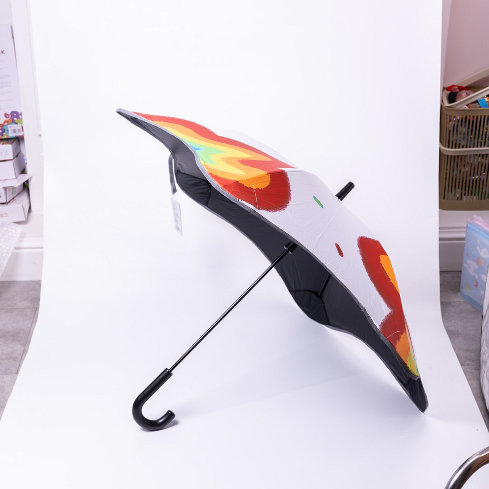 Зонт детский механический элегантный с принтом прочный надежный из полиэстера диаметр 90 см Белый HP-23-13W Киев - изображение 9