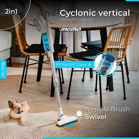 Порохотяг Mesko MS 7058 контейнерний/ 400Вт/ 0.5л/ циклон/ білий Винница