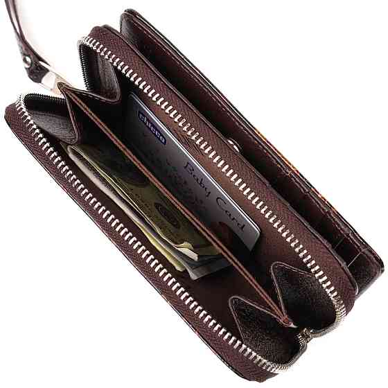 Отличное лакированное женское портмоне среднего размера из натуральной кожи с тиснением под змею CANPELLINI 21714 Разноцветное Киев