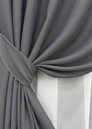 Комплект готових штор VR-Textil Bagema Rvs № 1244ш Сірий 140х290 см 2 шт (39-0063) Київ