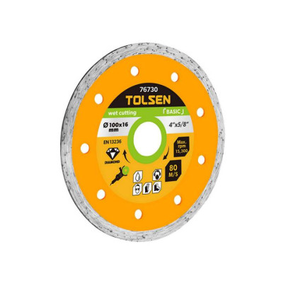 Круг отрезной Tolsen алмазный сплошной 125х22 мм сегмент 5 мм (76733) Винница - изображение 1