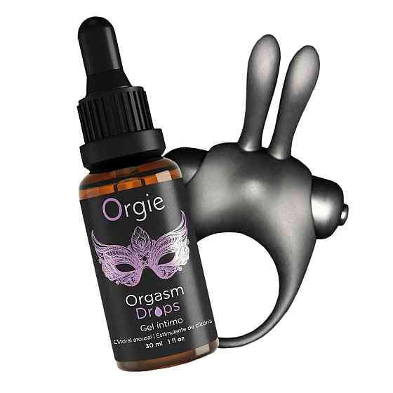 Набір Orgie Orgasmic Bunny: збуджувальні краплі та ерекційне віброкільце Sex Aura Київ