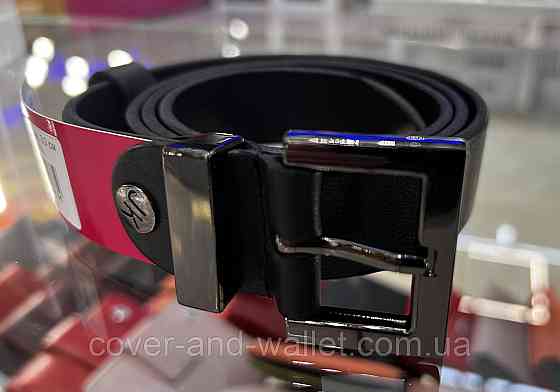 Женский ремень из итальянской кожи черного цвета с квадратной пряжкой 30 мм PS Leather Киев