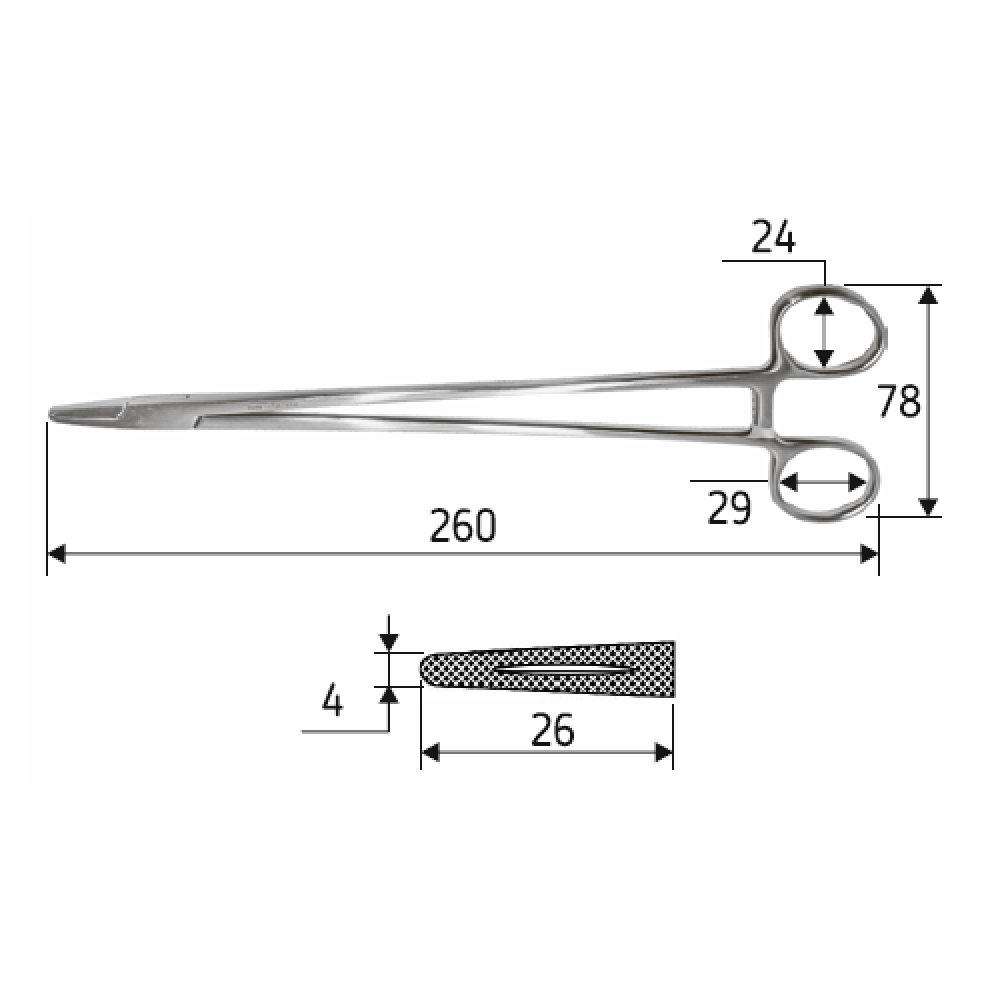 Иглодержатель Mayo-Hegar 26 см J-24-022 Днепр - изображение 2