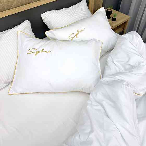 Комплект постільної білизни Сатин, Двоспальний 180х220 Білий (88-153) Київ