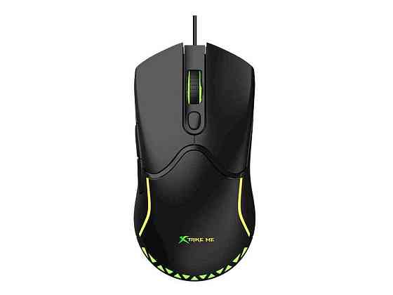 Мишка дротова USB ігрова GM-217 RGB/6 кнопок/1200-3600DPI чорна 1,5м ТМ XTRIKE Київ