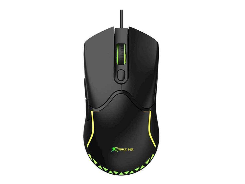 Мишка дротова USB ігрова GM-217 RGB/6 кнопок/1200-3600DPI чорна 1,5м ТМ XTRIKE Київ - фото 1