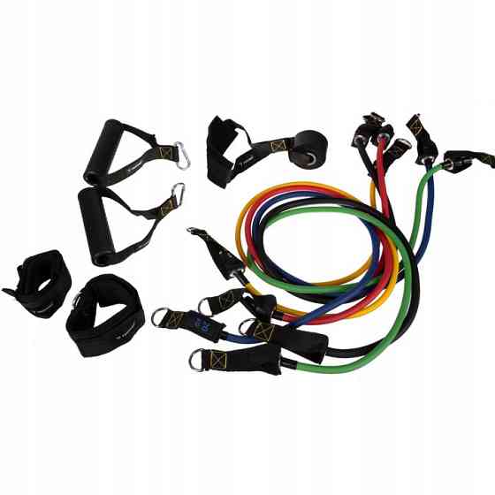 Набор резинок для силовых упражнений с аксессуарами от 5 до 25 кг Trizand (22716) Нововолынск