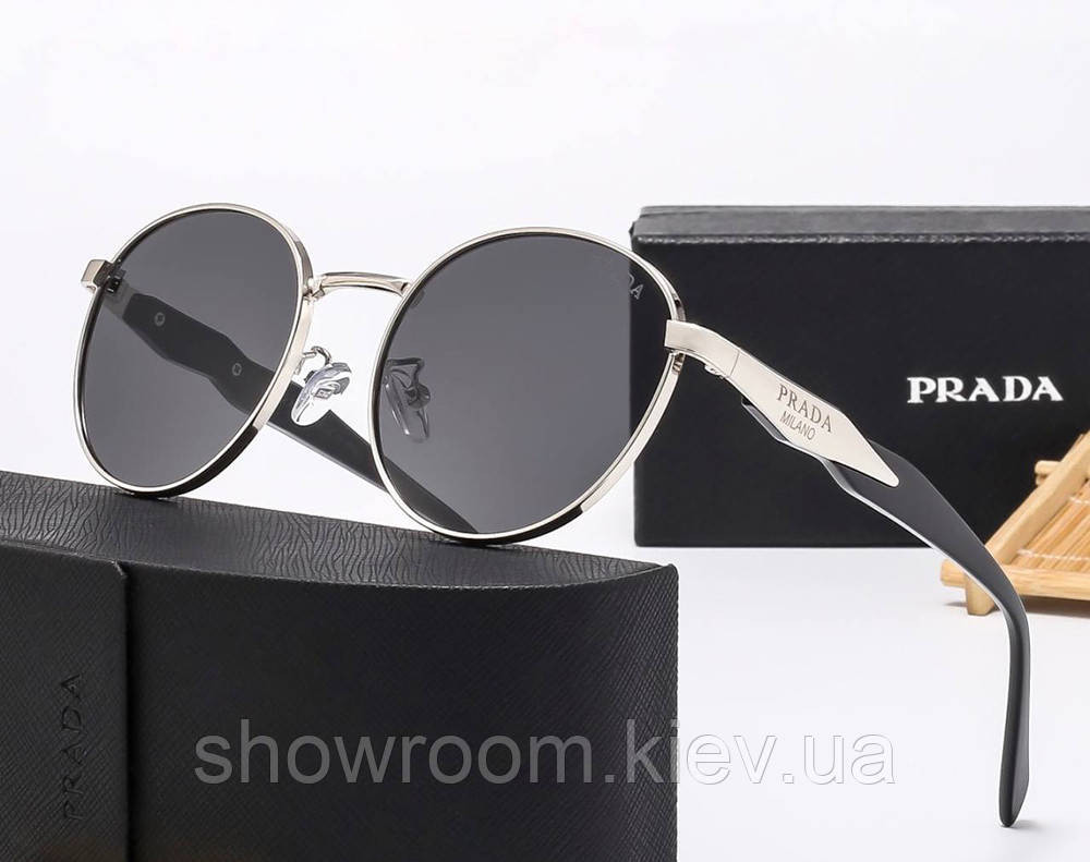 Жіночі сонцезахисні окуляри PR 8008 срібні Київ - фото 1