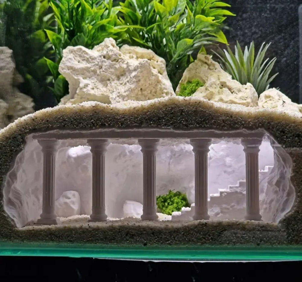 Грот для аквариума с колоннами декоративная пещера укрытие для рыб аквариумный декор Киев - изображение 1