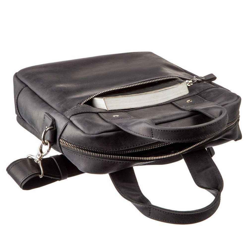 Чоловіча сумка вертикальна SHVIGEL 11169 під А4 матова Чорна Київ - фото 7