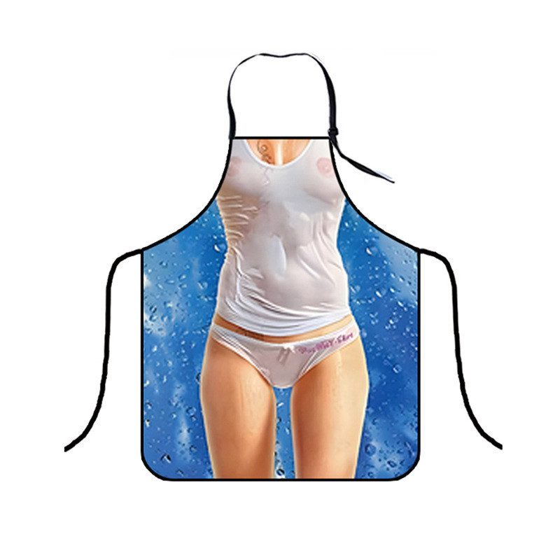 Фартук с приколом для девушек в мокром белье 75 на 60 см разноцветный Киев - изображение 1