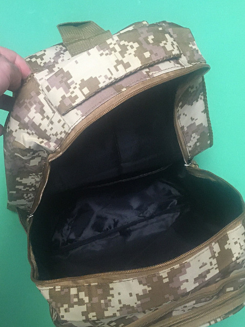 Рюкзак військовий тактичний, колір пісочний піксель, розмір 50*33*20 см, 4 кішені спереді та 2 бокових, чоловічий рюкзак, жіночій Київ - фото 8
