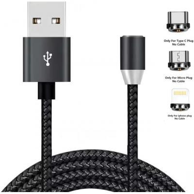 Дата кабель USB 2.0 AM to Lightning + Micro 5P + USB-C 1.2m Magneto bla XoKo (SC-350MGNT-BK) Винница - изображение 1