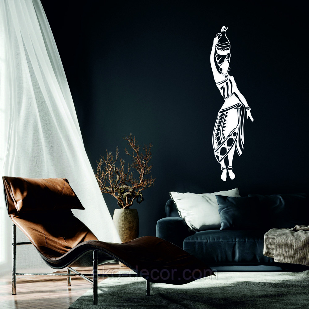 Декоративное настенное Панно «Девушка с кувшином» Декор на стену 110*31 см, Белый Киев - изображение 1