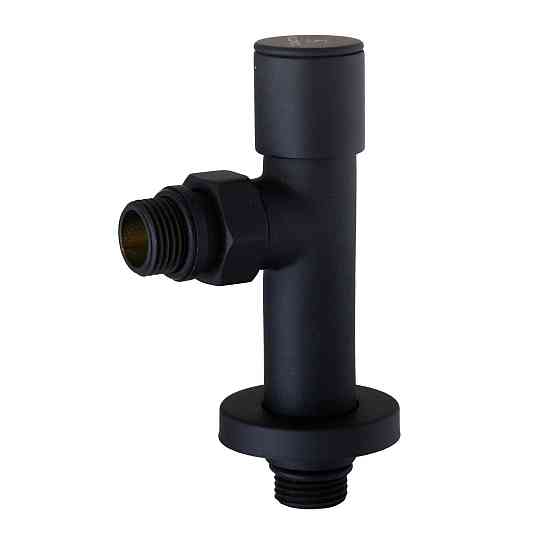 Набор Кран вентильный угловой с американкой SOLOMON LUX 1/2″ 7777 (2шт.) BLACK (1уп) Киев