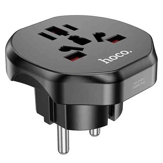 Мережевий зарядний пристрій HOCO AC6 Unimpeded universal conversion plug Black Київ